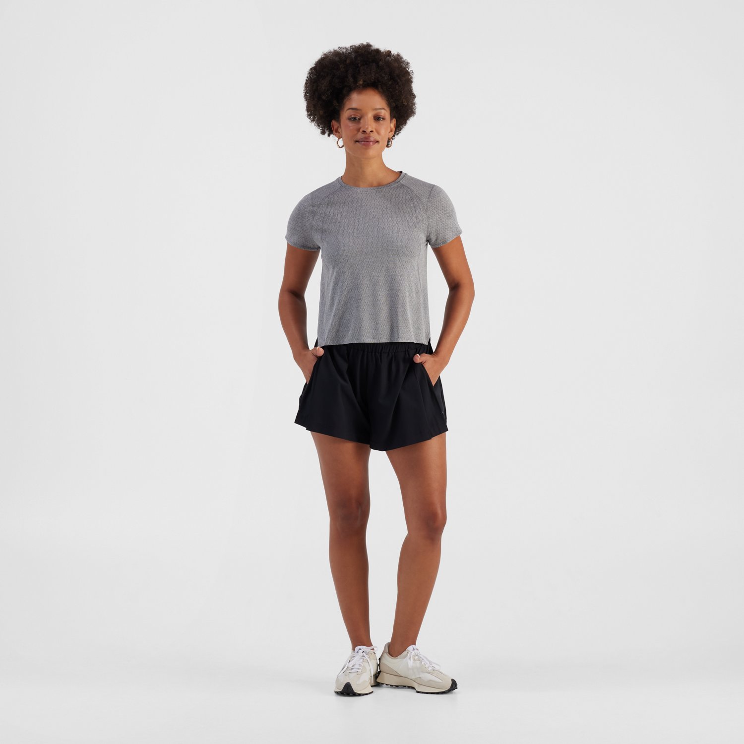 Freely Women's Run Air Flow Texture Short Sleeve T-shirt
