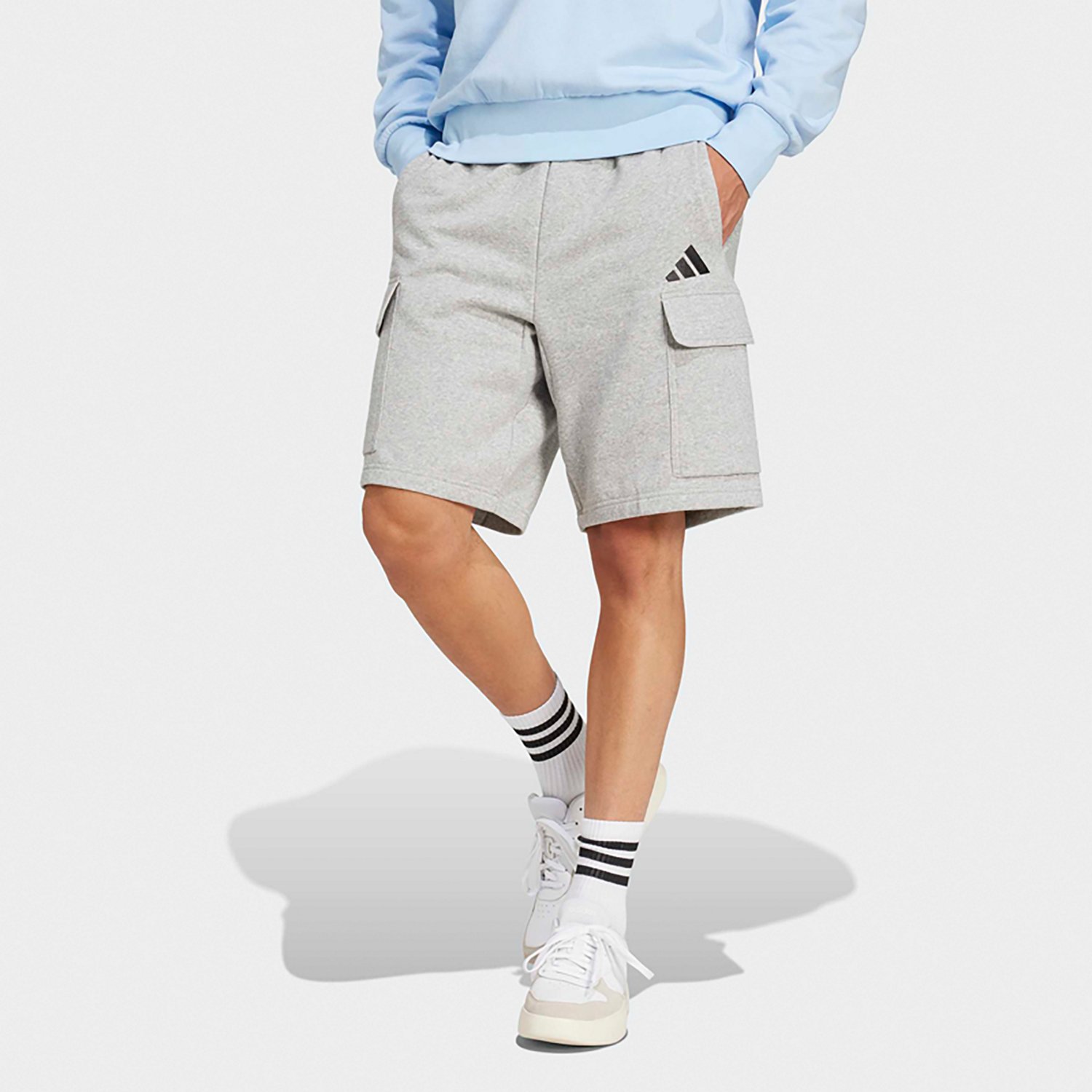 adidas Men’s Essentials Feel Cozy Fleece Cargo Shorts 10 in
