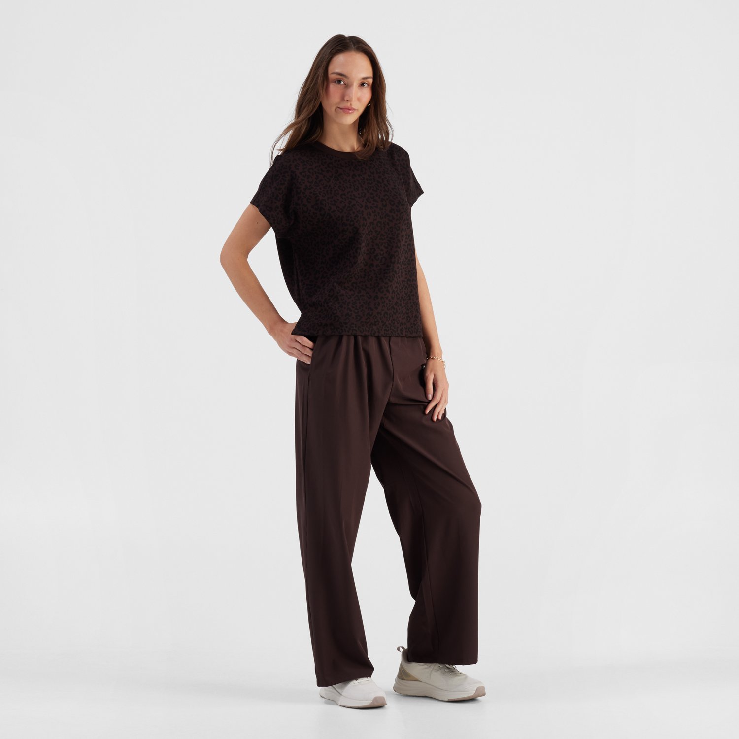 Freely Women's Rider Black Coffee Leopard Top - view number 2
