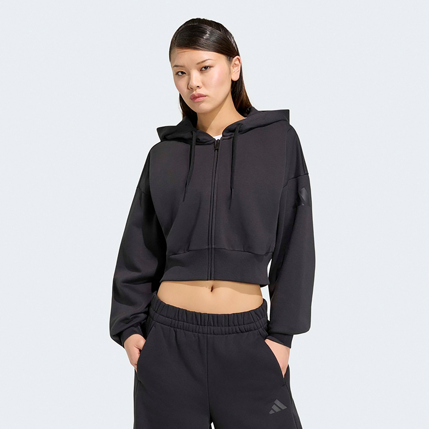 adidas Women’s Essentials Contemporary Fleece Full Zip Hooded Jacket