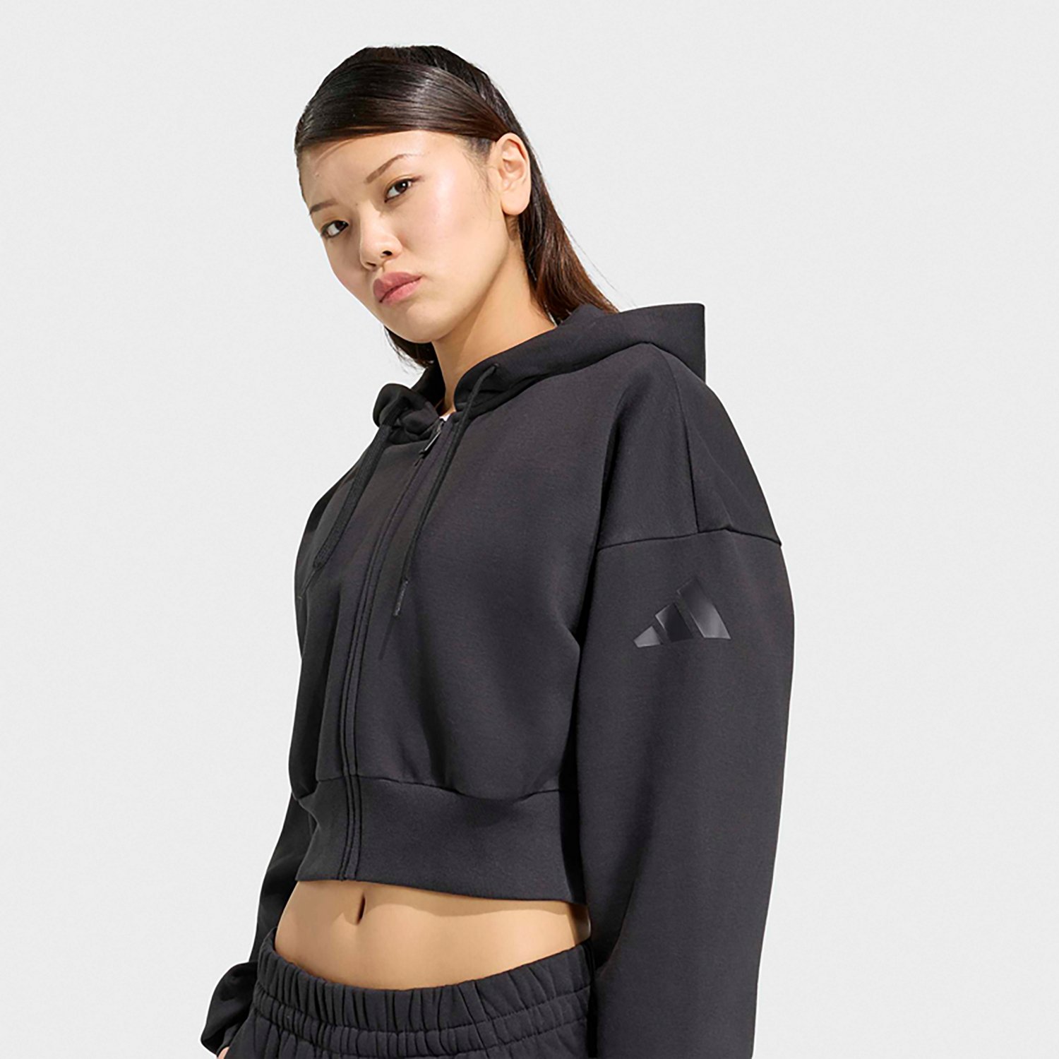 adidas Women’s Essentials Contemporary Fleece Full Zip Hooded Jacket