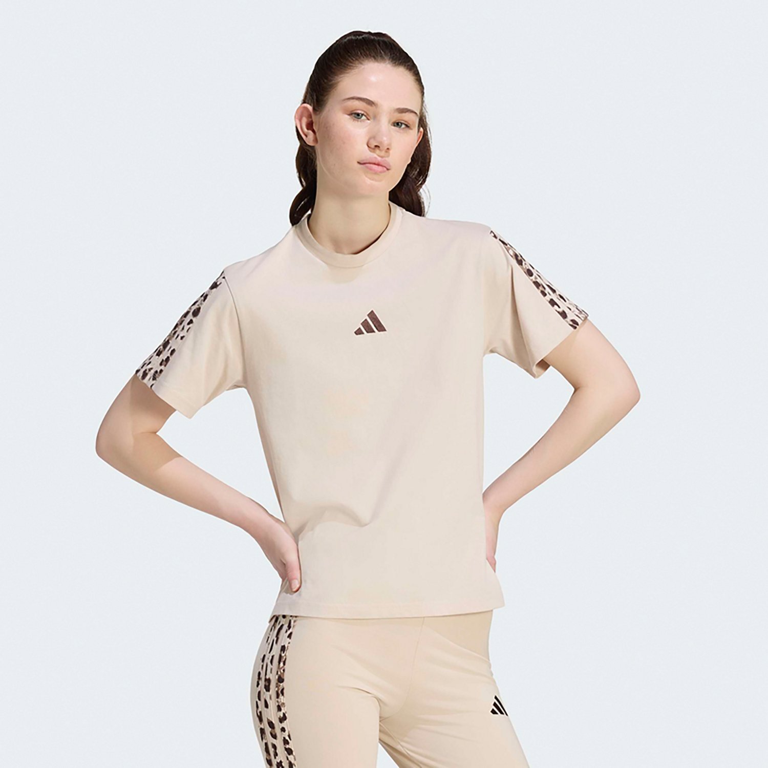 adidas Women’s Animal Print 3-Stripes T-shirt