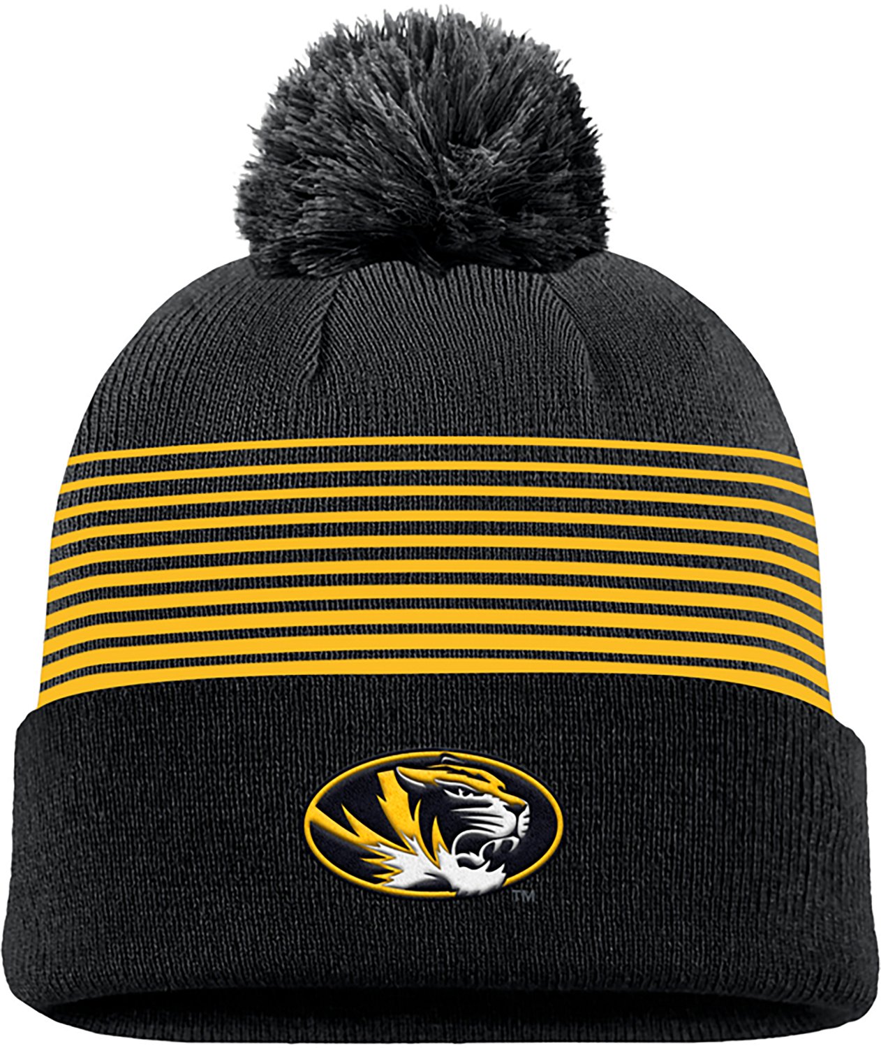 Nike Adults' Missouri Peak Striped Pom Beanie