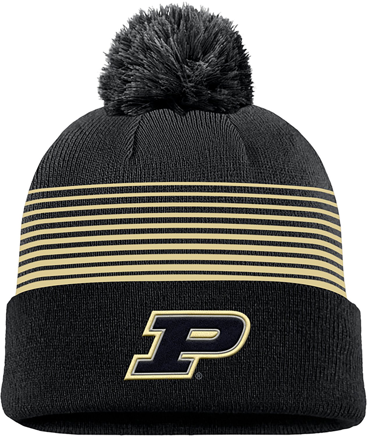 Nike Adults' Purdue Peak Stripe Pom Beanie