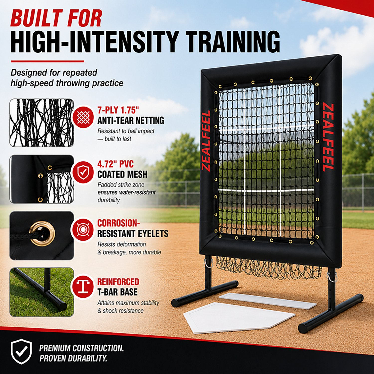 Zealfeel 9-Hole Baseball Pitching Net - view number 2