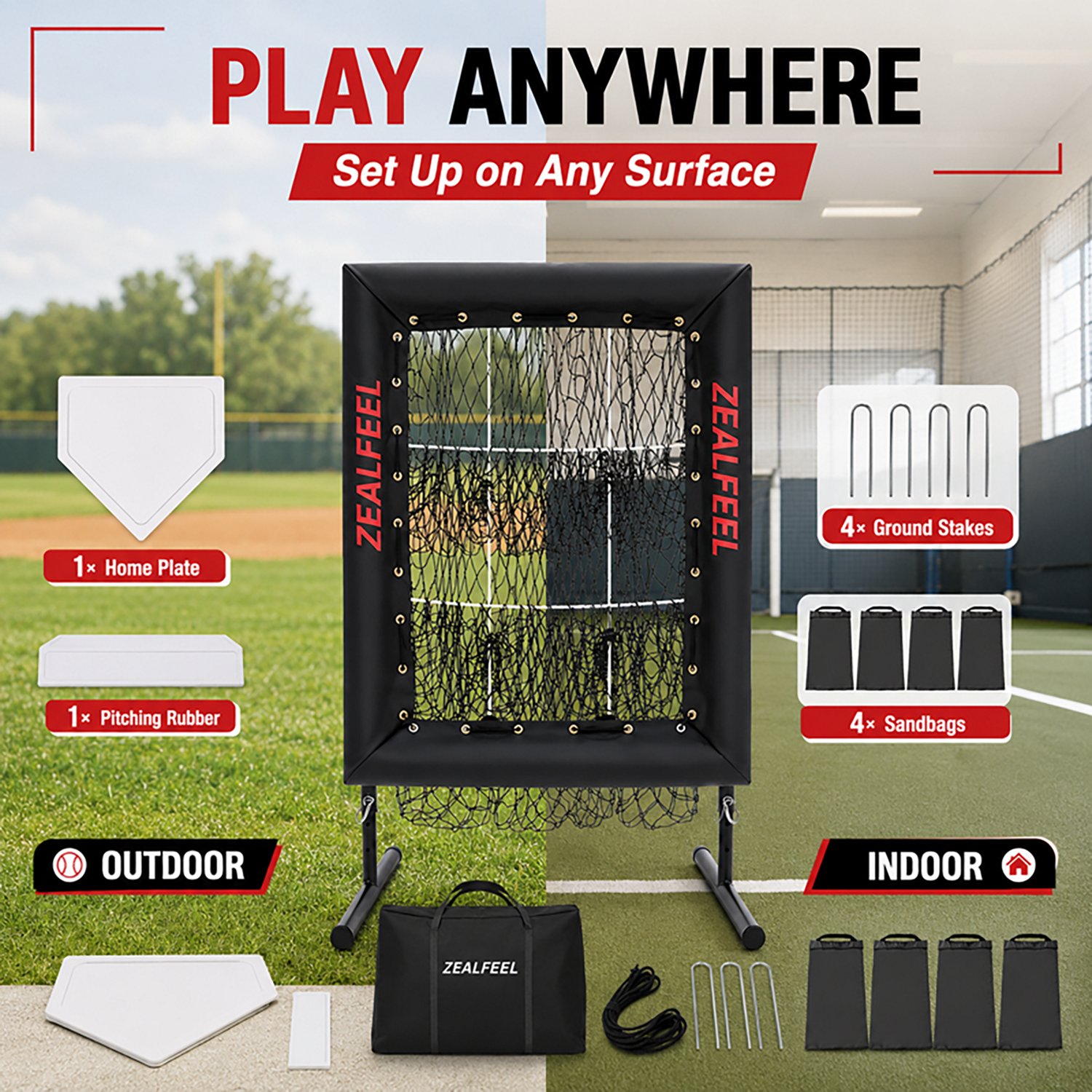 Zealfeel 9-Hole Baseball Pitching Net - view number 5