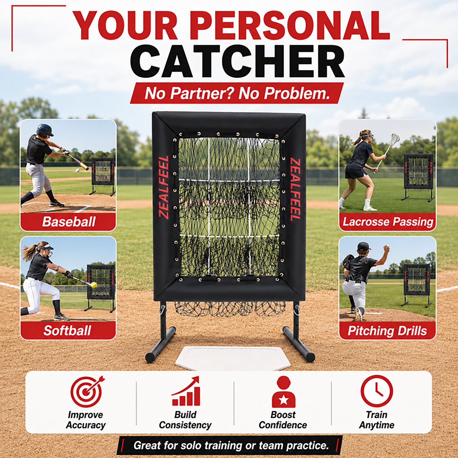 Zealfeel 9-Hole Baseball Pitching Net - view number 6