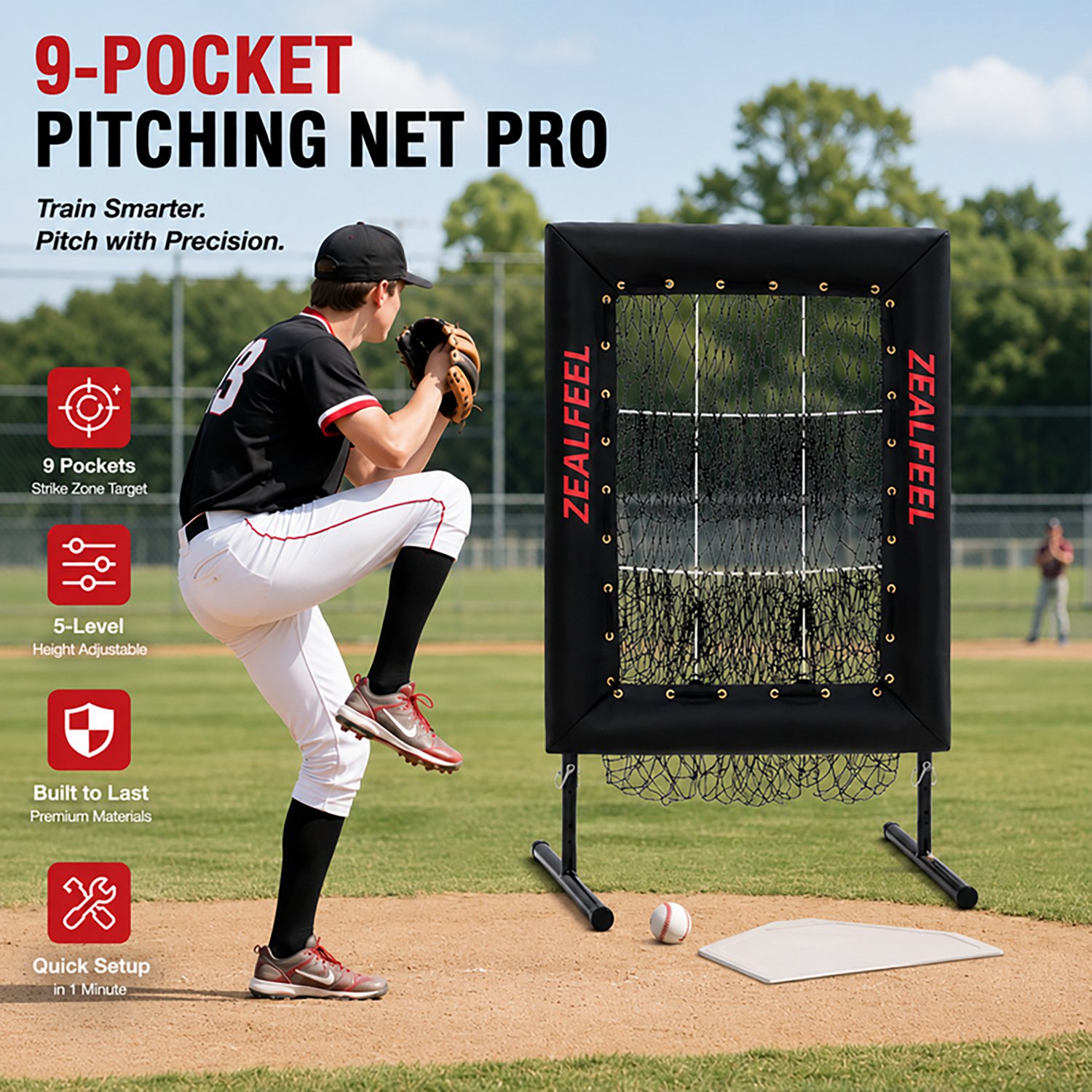Zealfeel 9-Hole Baseball Pitching Net - view number 7