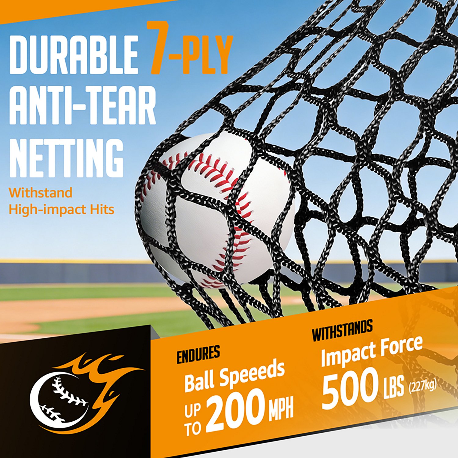 Zealfeel 7 x 7 ft Baseball Net Set