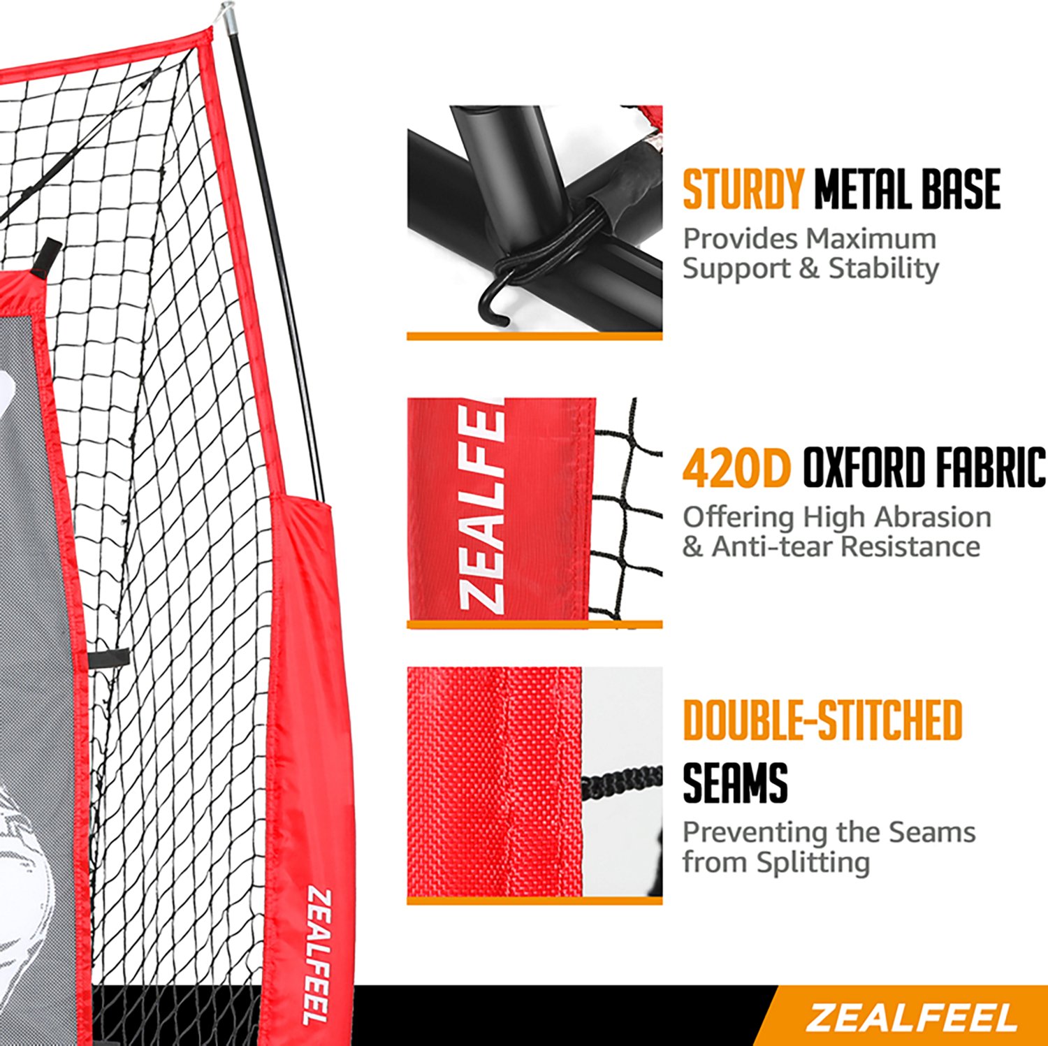 Zealfeel 7 x 7 ft Baseball Net Set