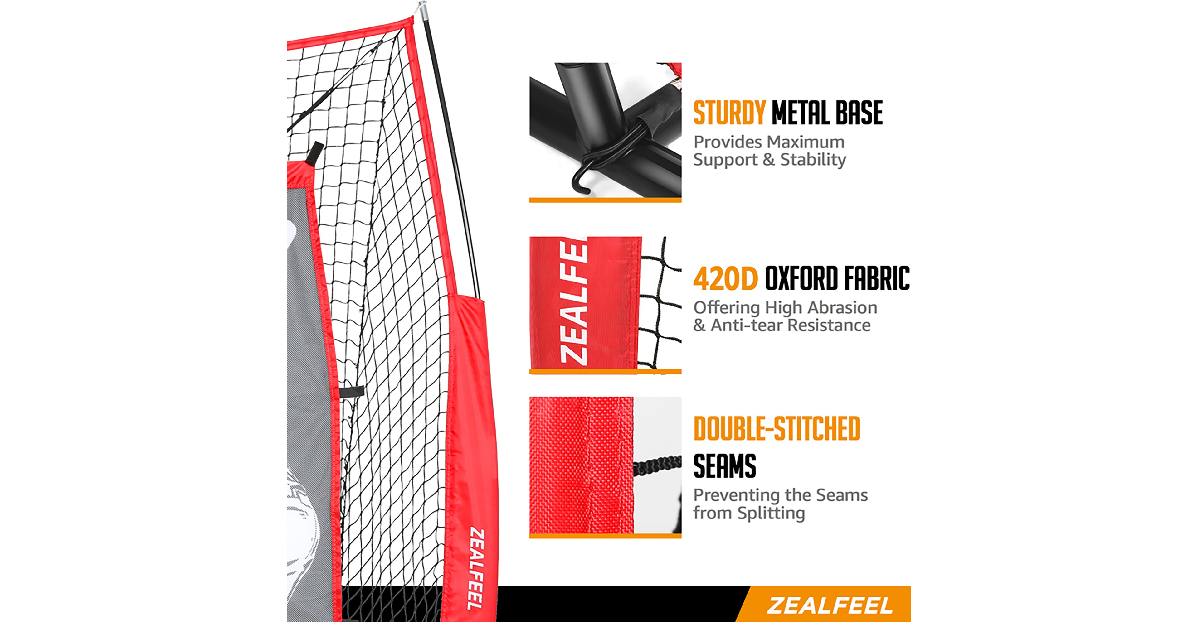 Zealfeel 7 x 7 ft Baseball Net Set