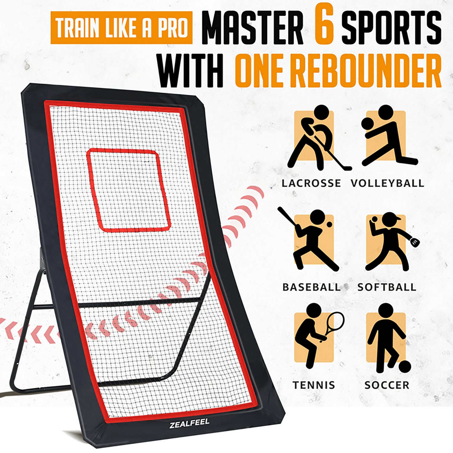 Zealfeel 4 x 7 ft Lacrosse Rebounder - view number 2