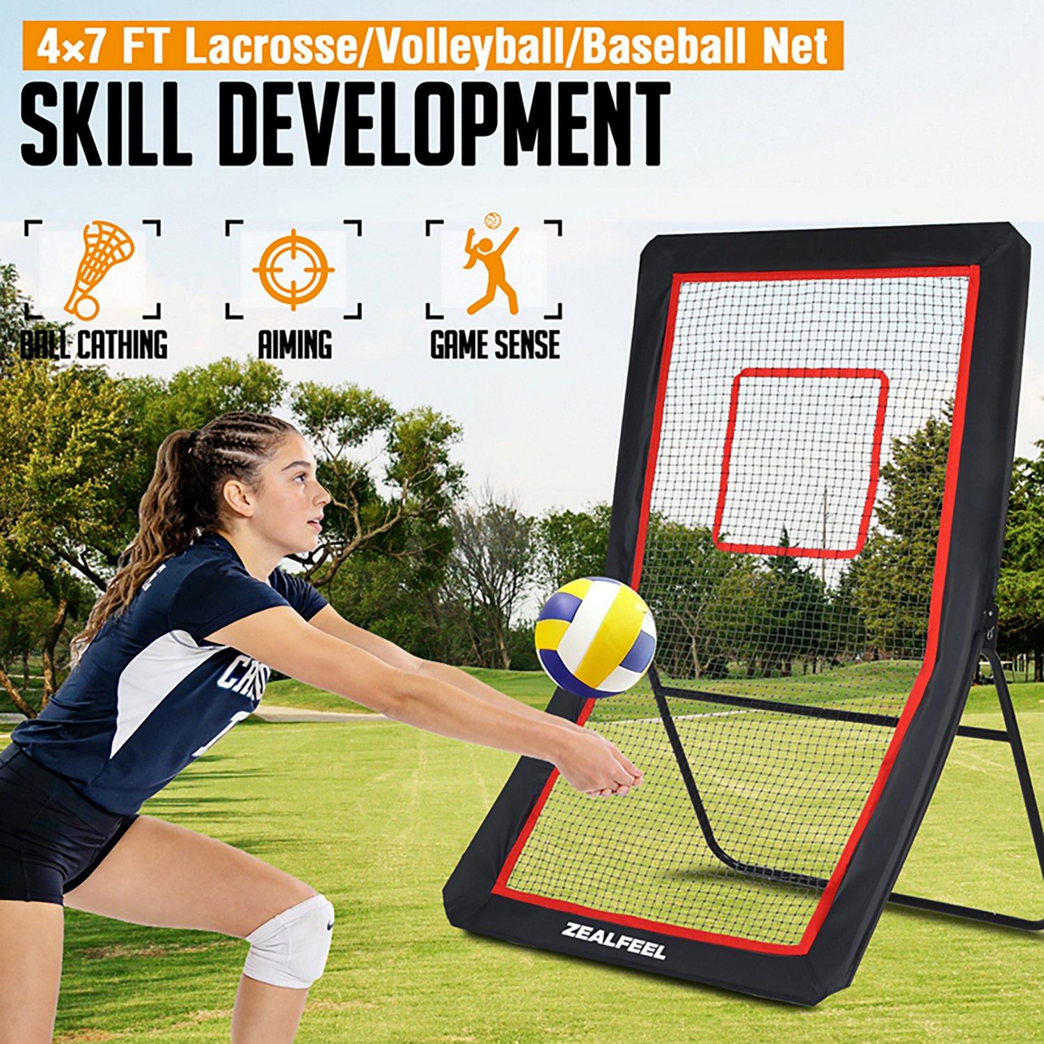 Zealfeel 4 x 7 ft Lacrosse Rebounder - view number 4