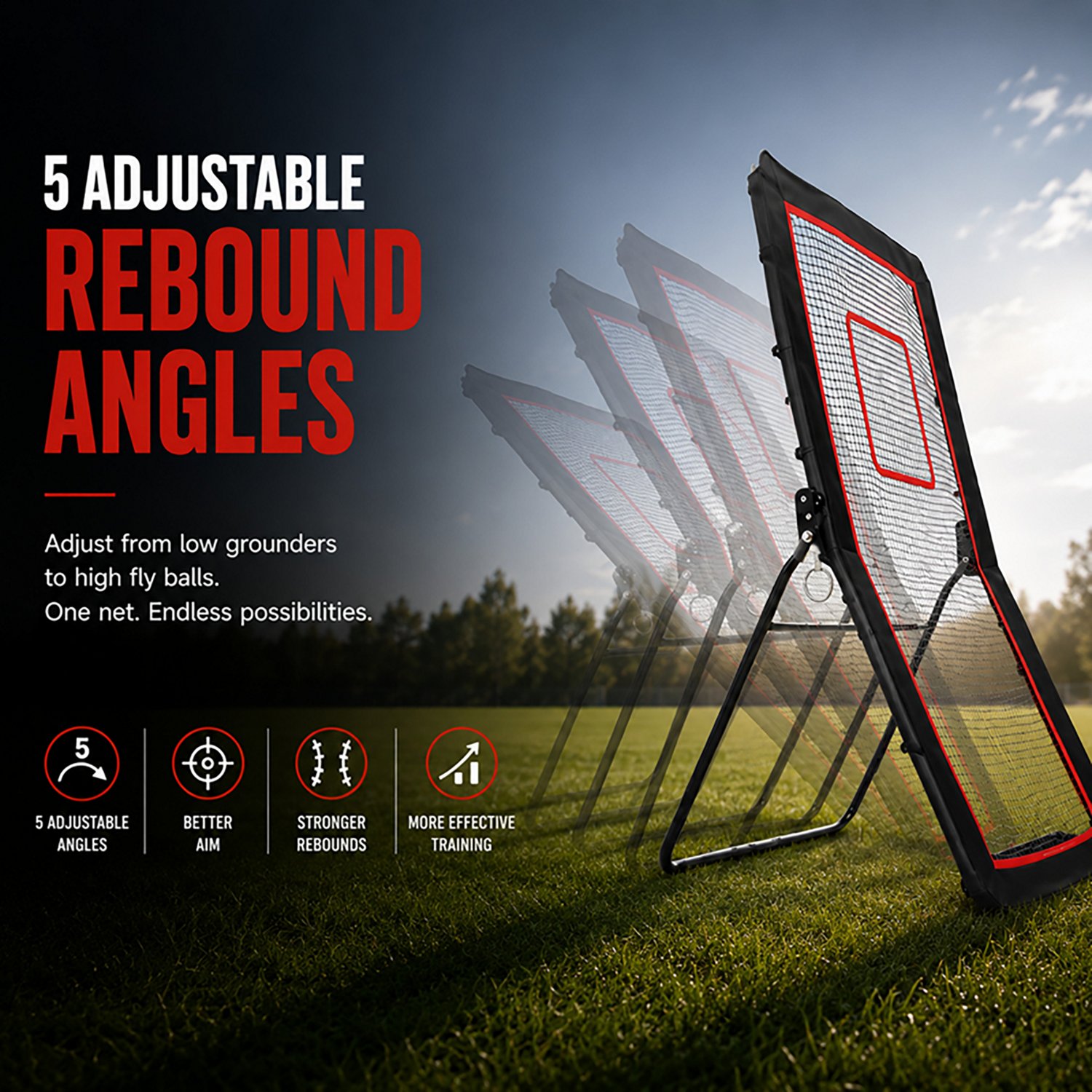 Zealfeel 4 x 7 ft Lacrosse Rebounder