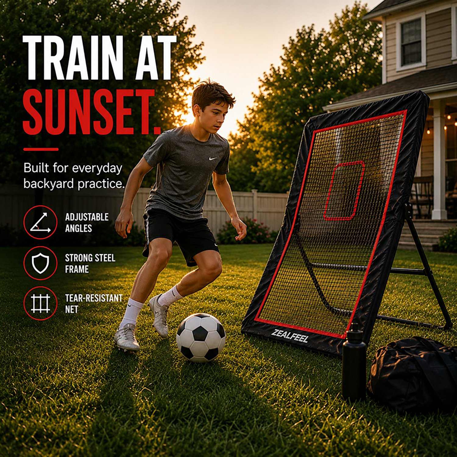 Zealfeel 4 x 7 ft Lacrosse Rebounder