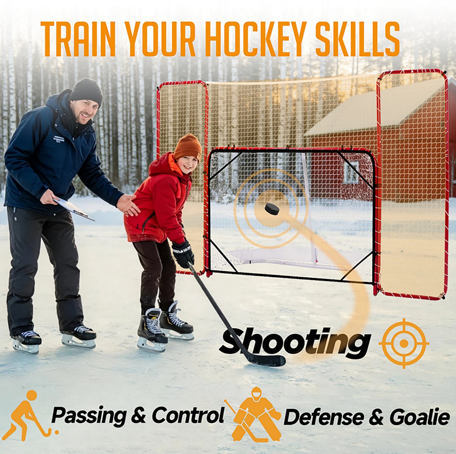 Zealfeel 10 x 6 ft Hockey Net with Backstop - view number 4