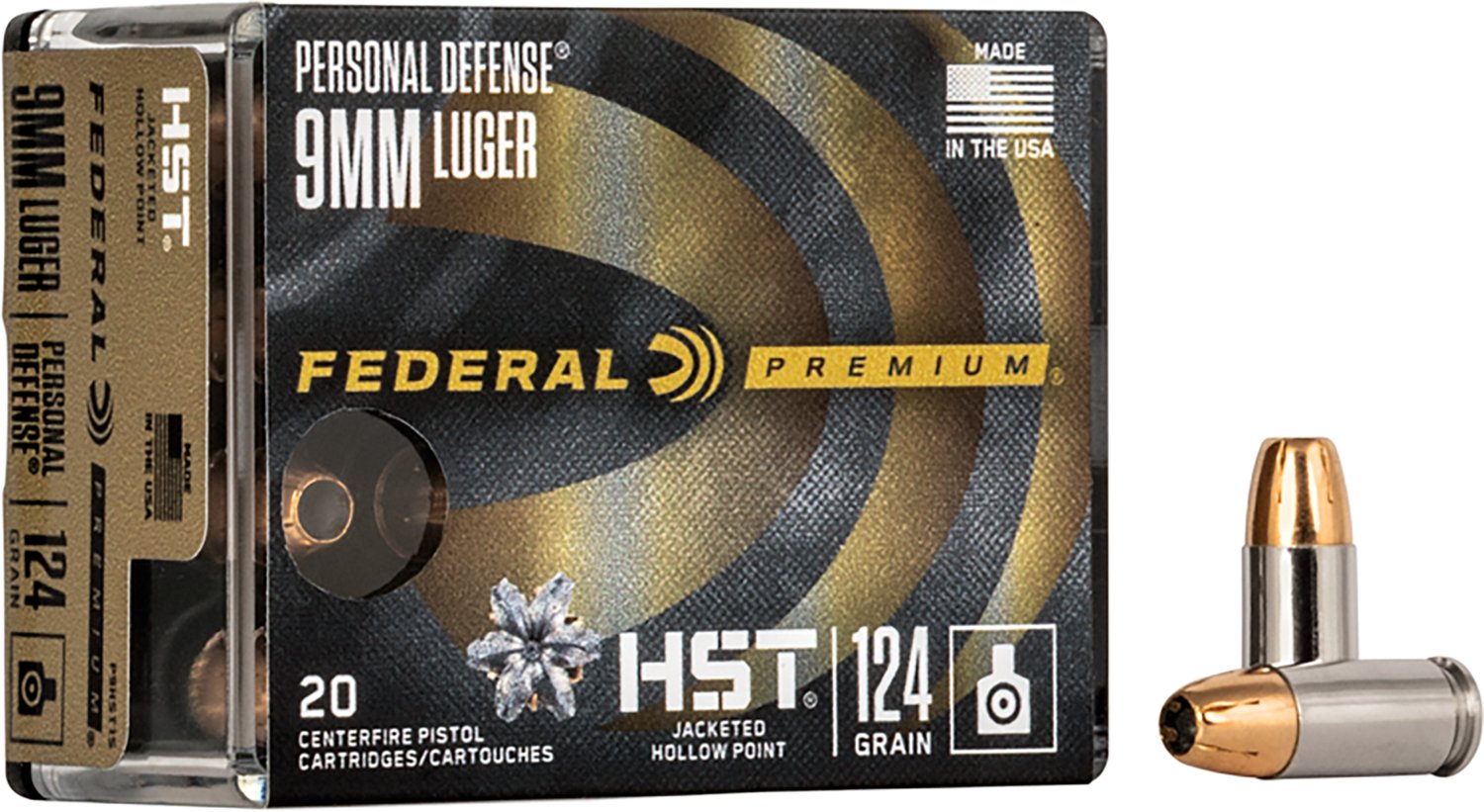 Federal Premium Personal Defense 9mm Luger 124-Grain Centerfire Pistol Ammunition - 20 Rounds