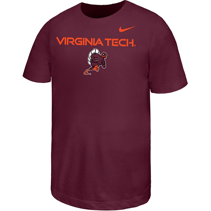 Big Boys and Girls Nike Maroon Virginia Tech Hokies Rushing Mascot T-Shirt - Maroon