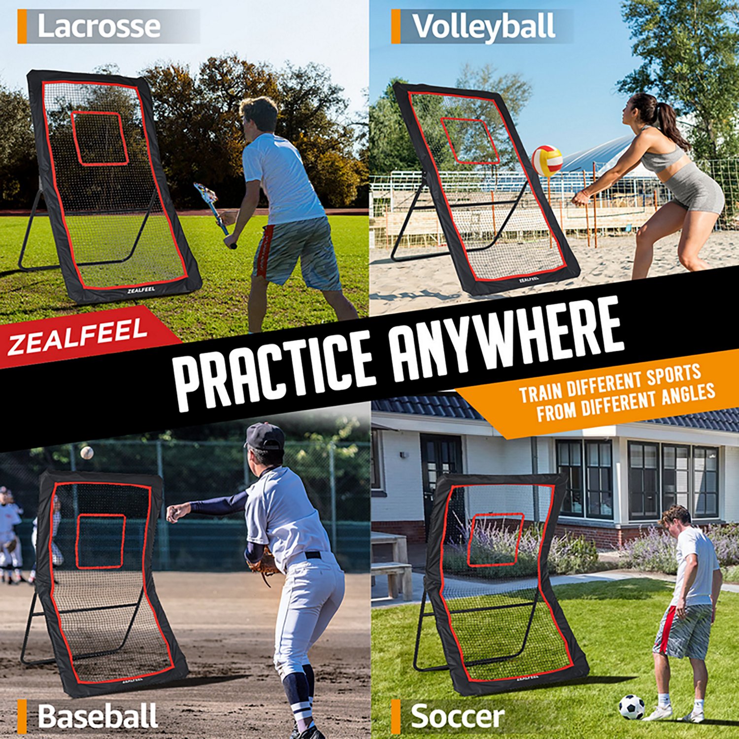 Zealfeel 4 x 7 ft Lacrosse Rebounder - view number 3