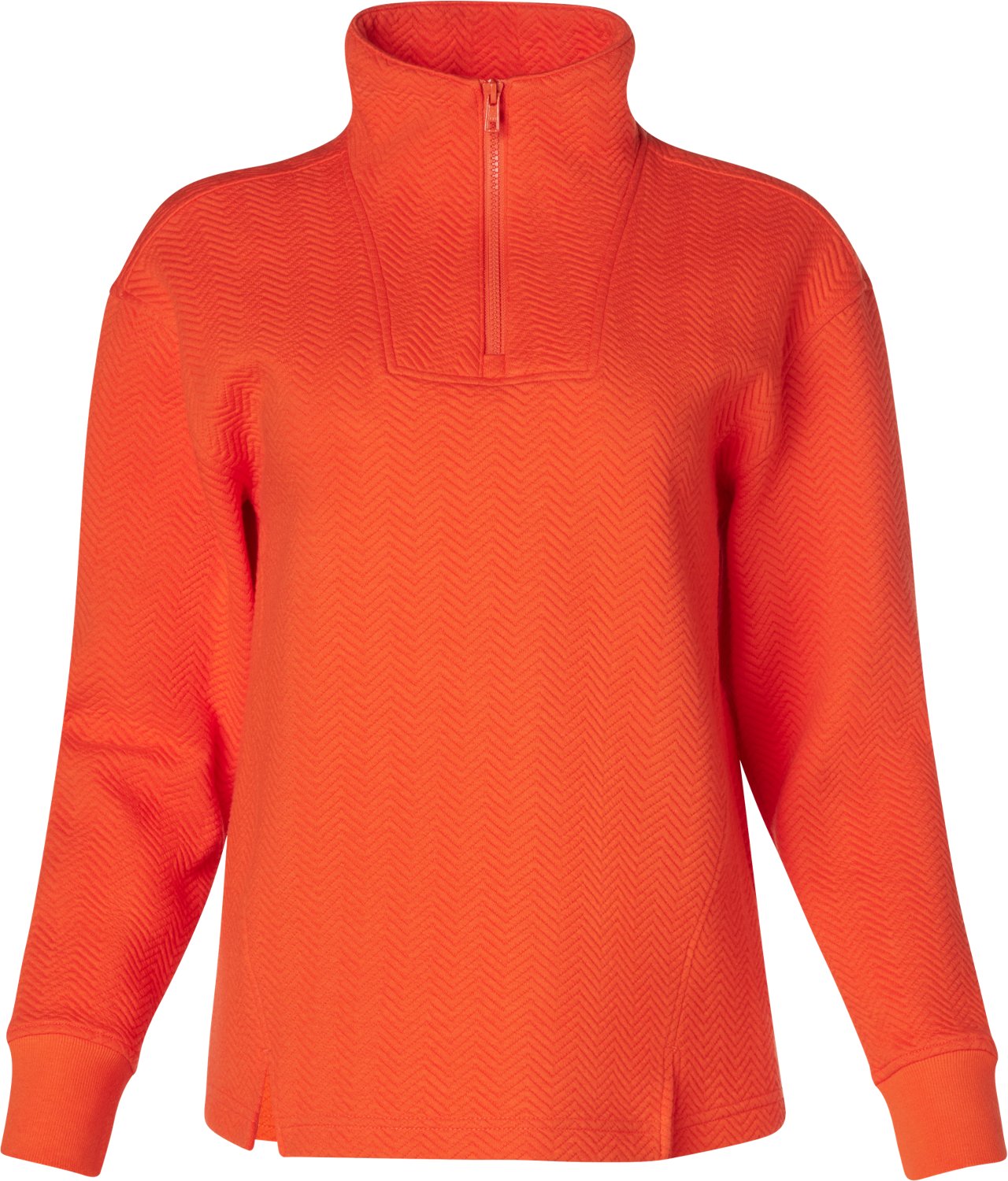 BCG Women's Chevron Quilted Quarter Zip Long Sleeve Top