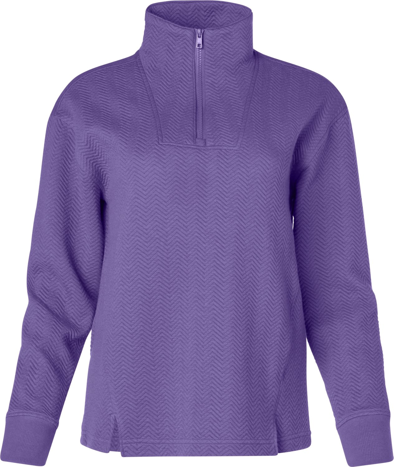 BCG Women's Chevron Quilted Quarter Zip Long Sleeve Top