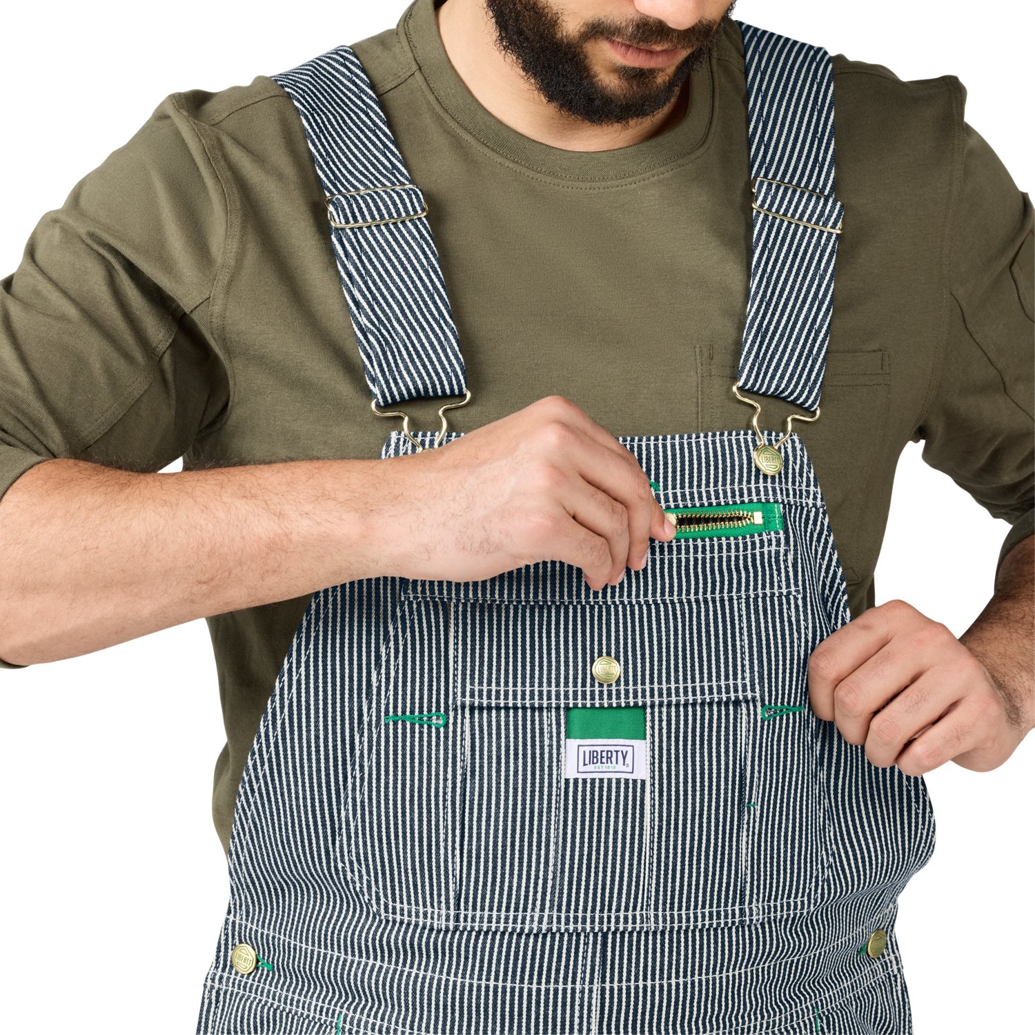 Liberty Men's Hickory Stripe Bib Overalls - view number 5