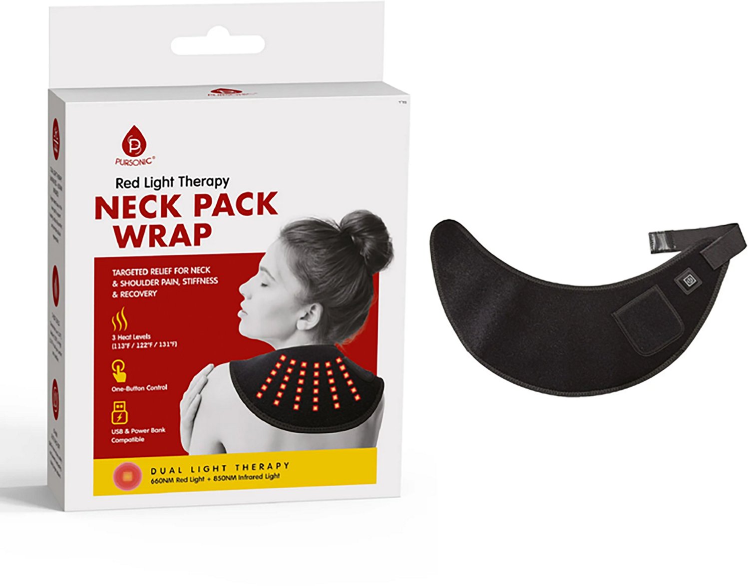 Pursonic Red Light Therapy Neck Pack Wrap