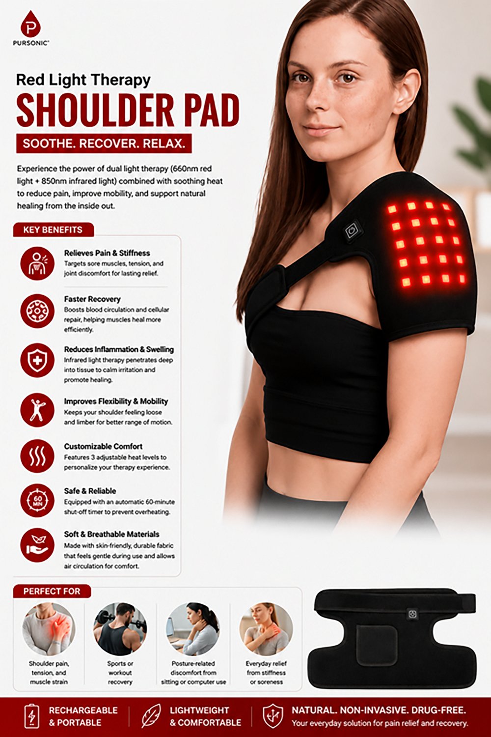 Pursonic Red Light Therapy Shoulder Pad - view number 5