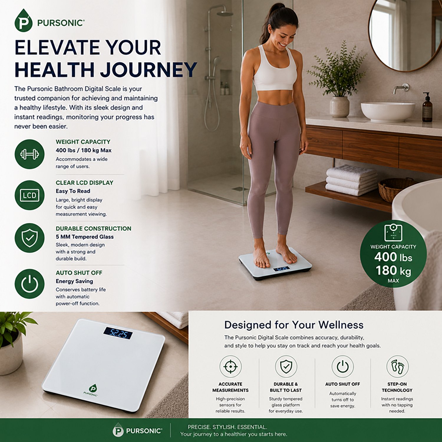 Pursonic Bathroom Digital Scale - view number 4