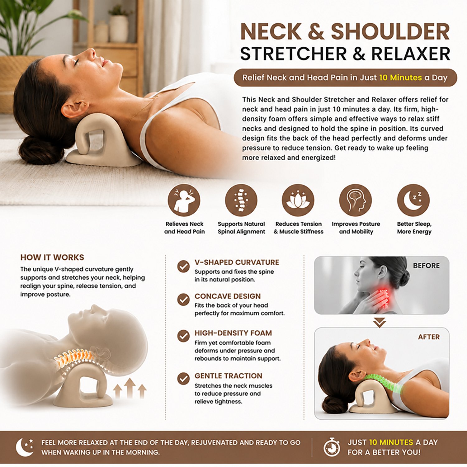 Pursonic Neck and Shoulder Stretcher Relaxer
