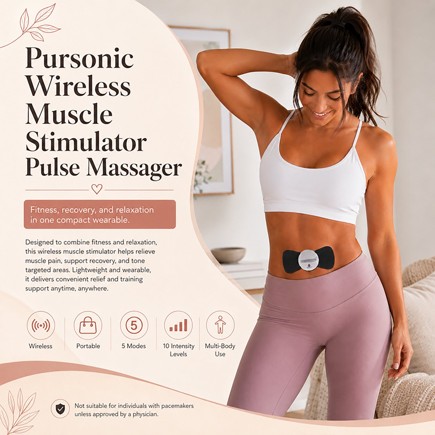 Pursonic Wearable EMS Trainer and Massager - view number 4