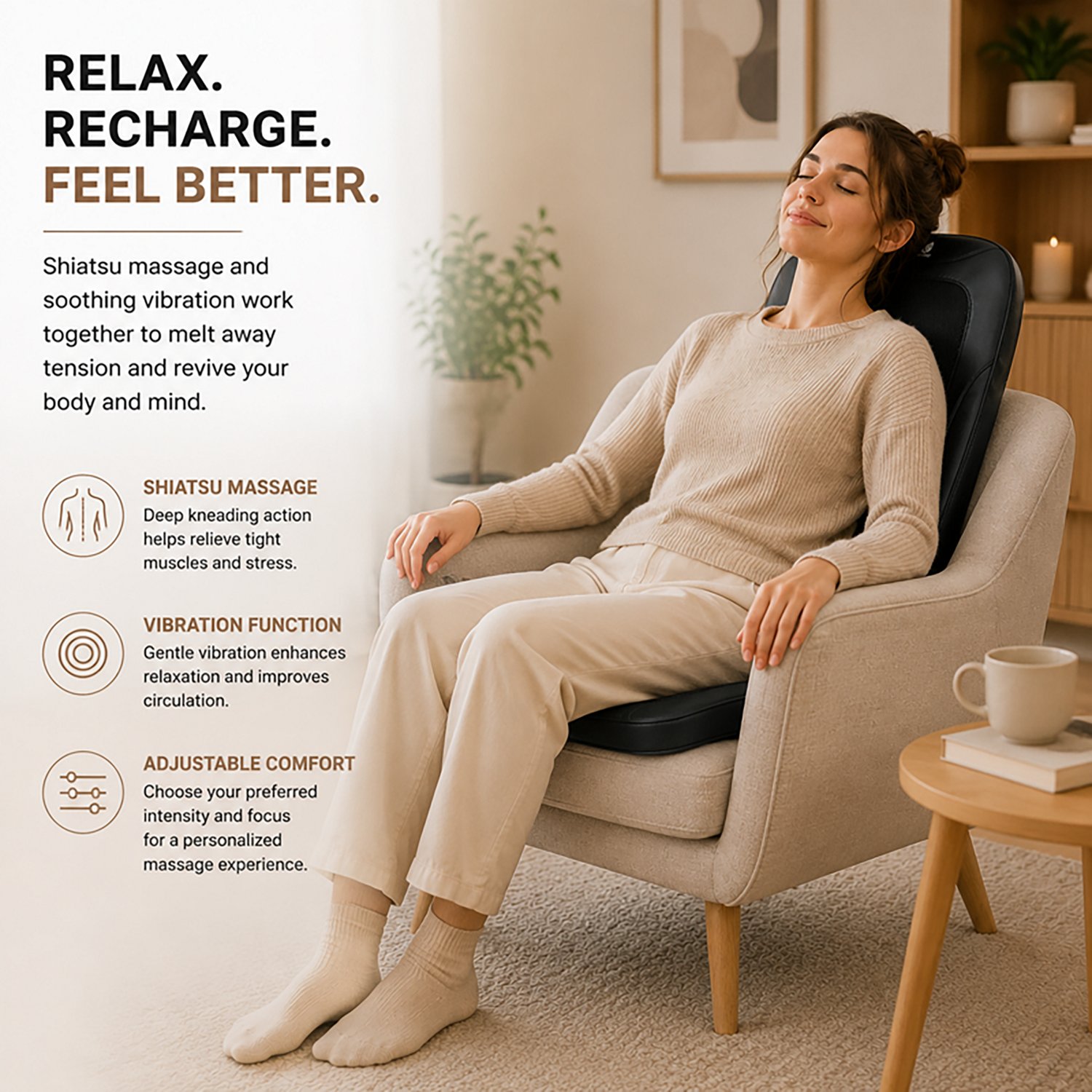 Pursonic Shiatsu Chair Massager with Vibration - view number 4