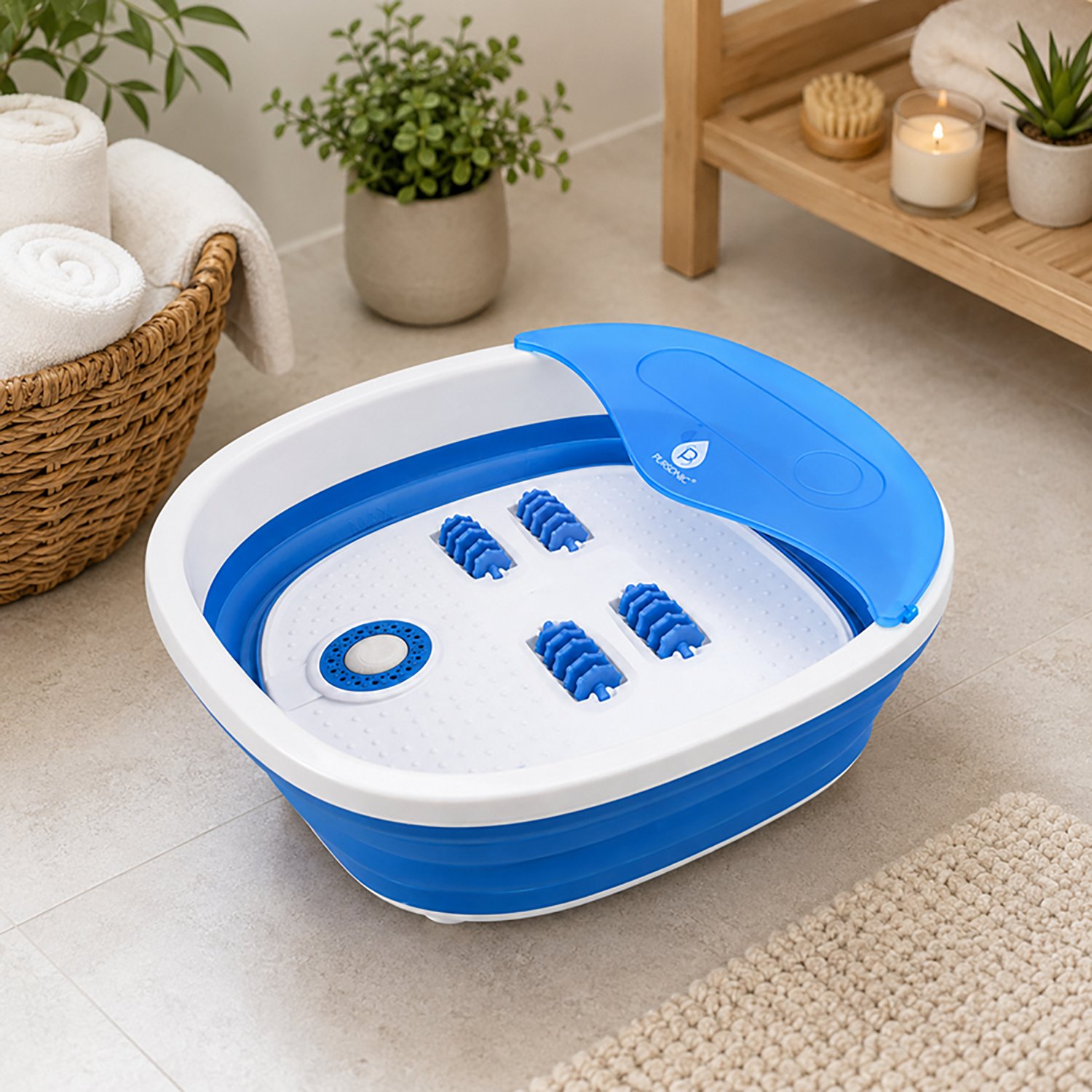 Pursonic Collapsible Wireless Footbath Spa Massager