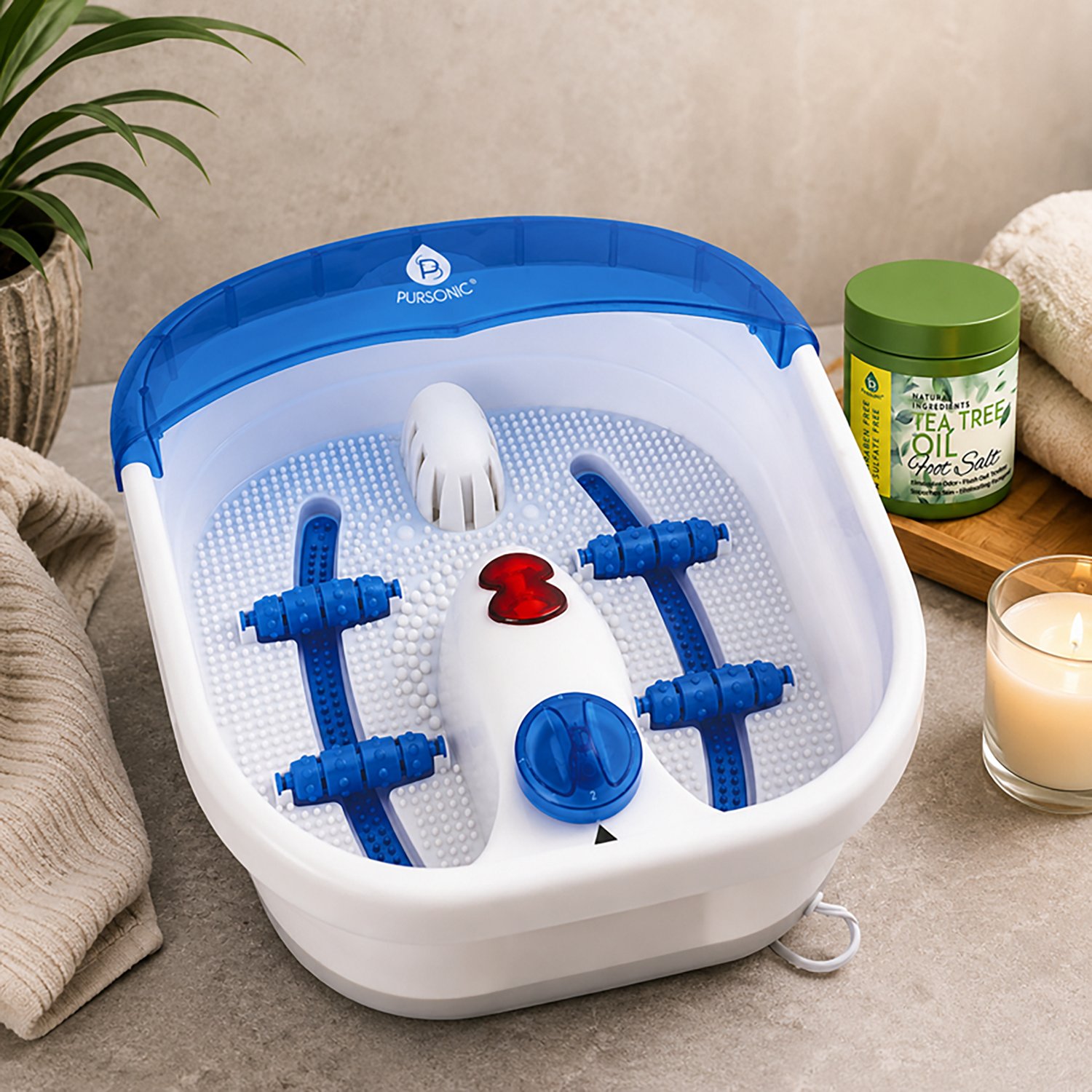 Pursonic Heated Vibrating Foot Spa and Tea Tree Oil Foot Soak