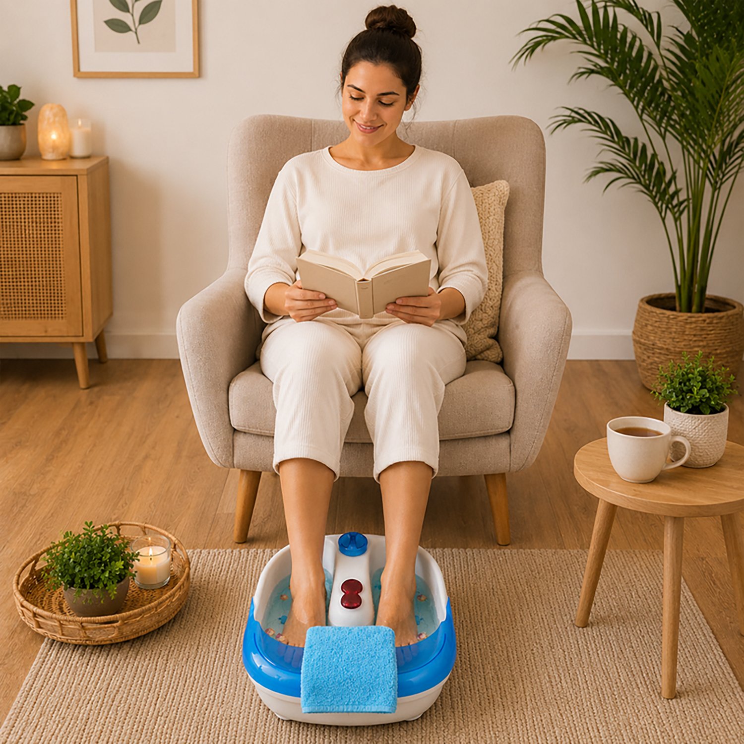 Pursonic Heated Vibrating Foot Spa and Tea Tree Oil Foot Soak