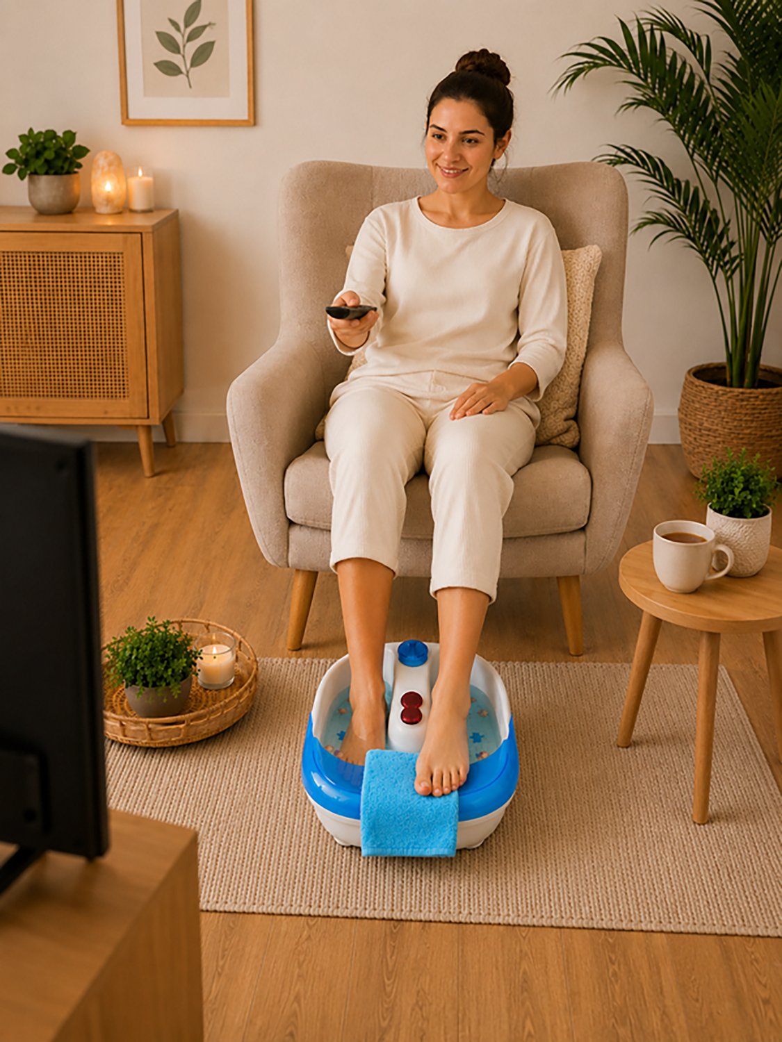 Pursonic Heated Vibrating Foot Spa and Tea Tree Oil Foot Soak