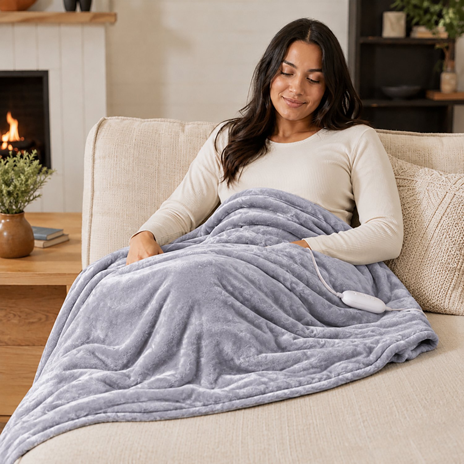 Pursonic Electric Soft Microplush Heated Blanket Throw