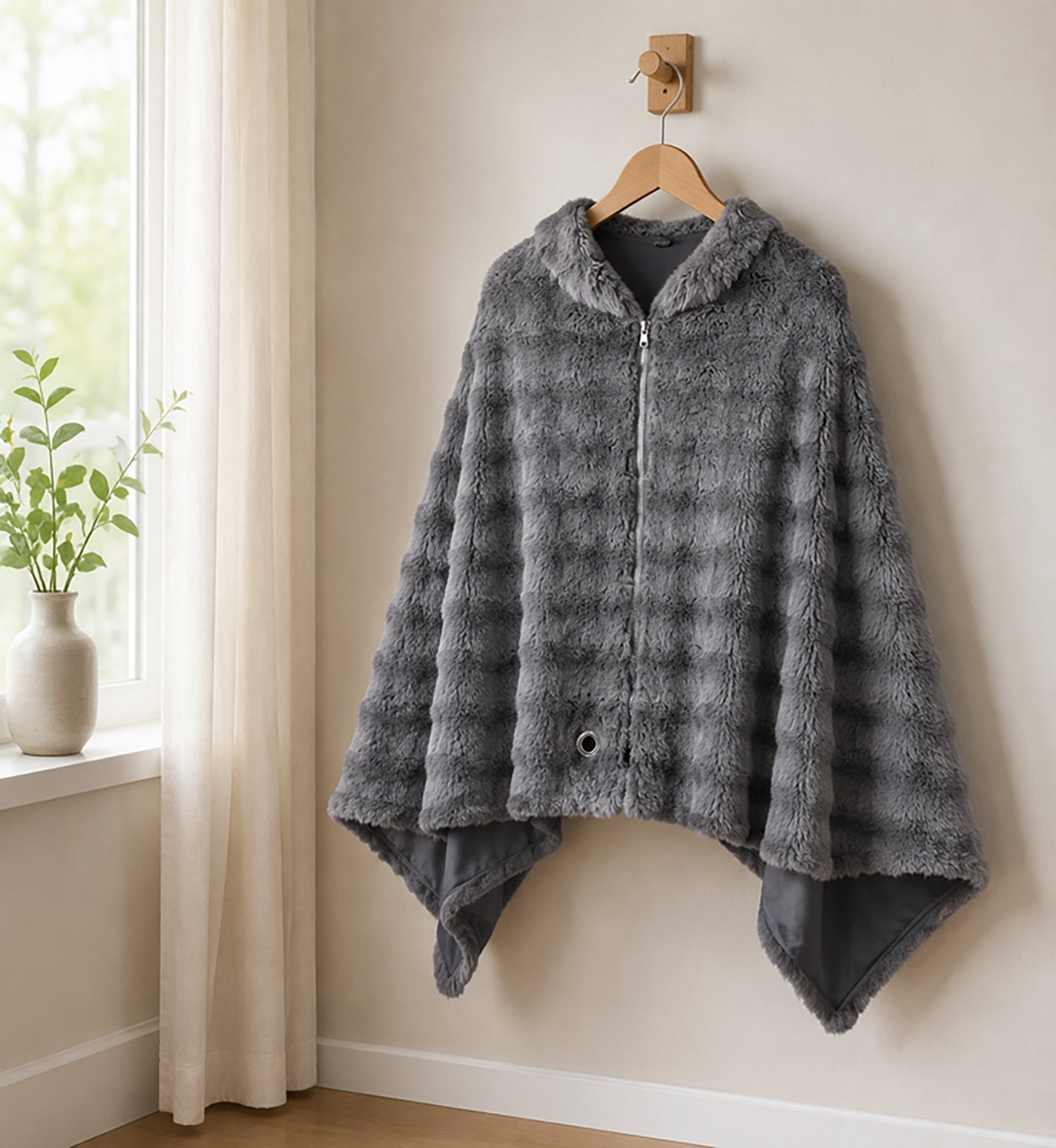 Pursonic Electric Plush Heated Poncho Shawl