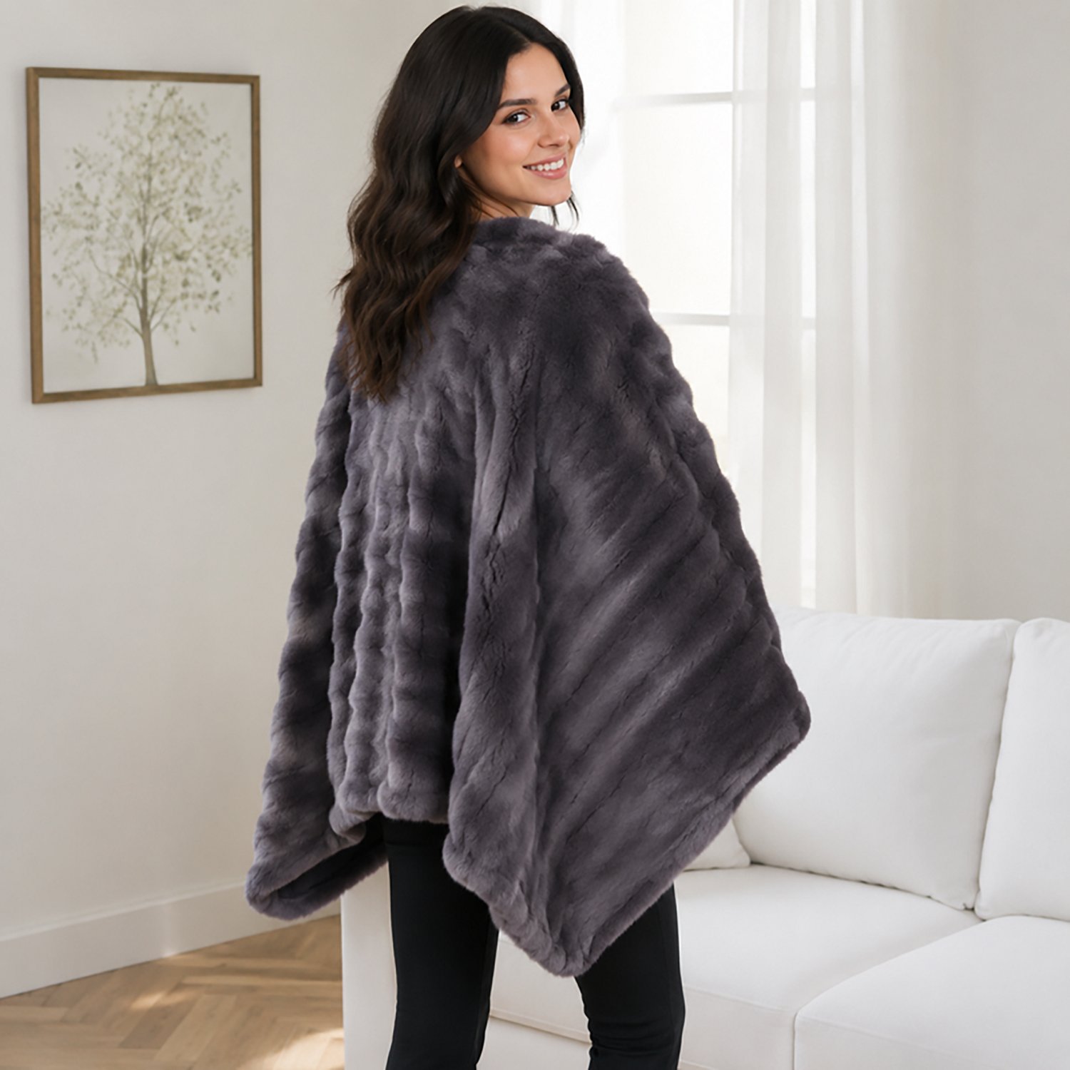 Pursonic Electric Plush Heated Poncho Shawl