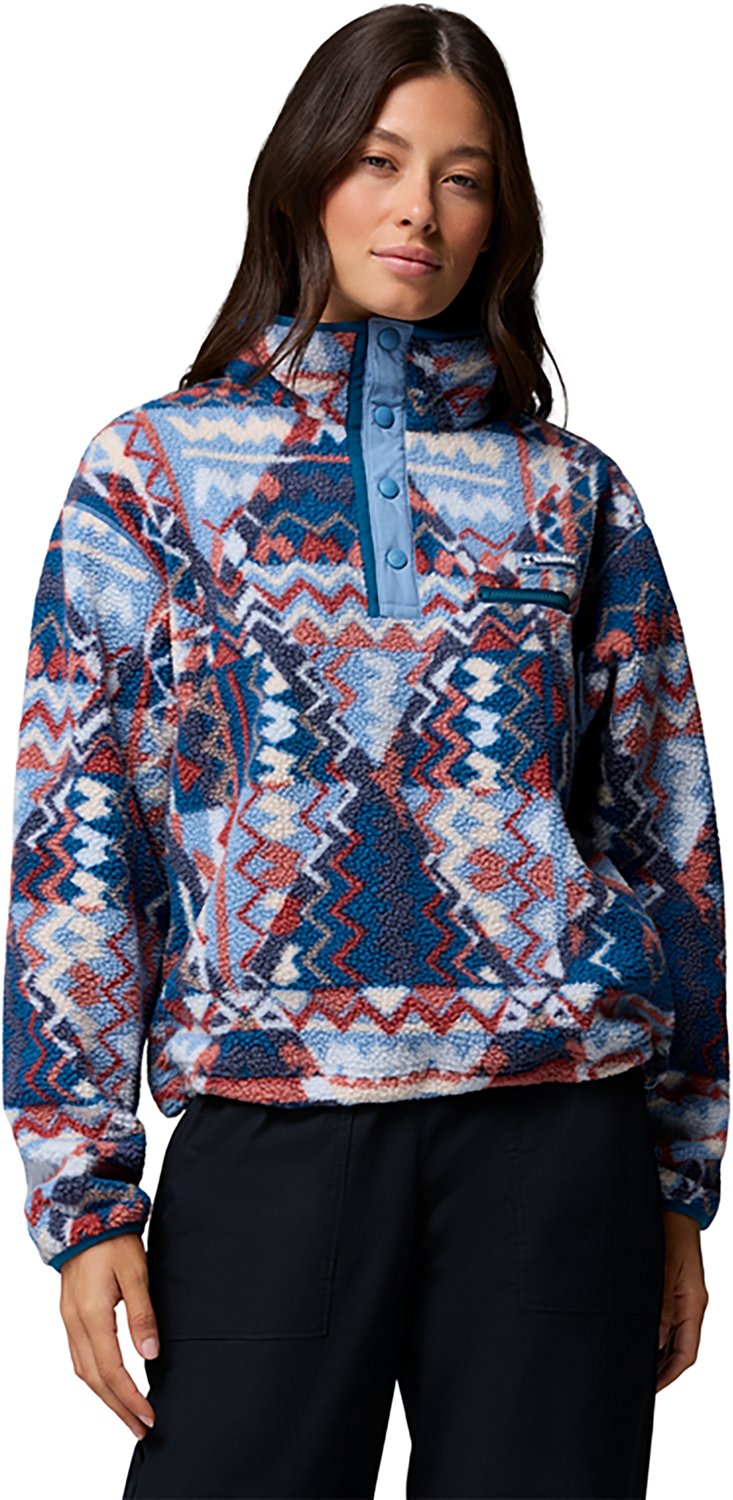 Columbia Sportswear Women's Helvetia II Printed Cropped 1/2 Snap Fleece Pullover