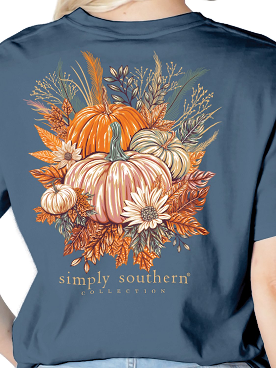 Simply Southern Women's Pumpkin Indigo T-Shirt - view number 4