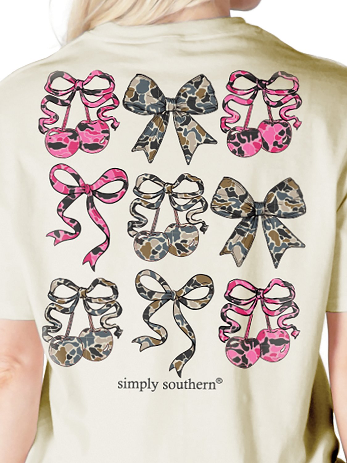Simply Southern Women’s Camo Bow Short Sleeve T‑Shirt