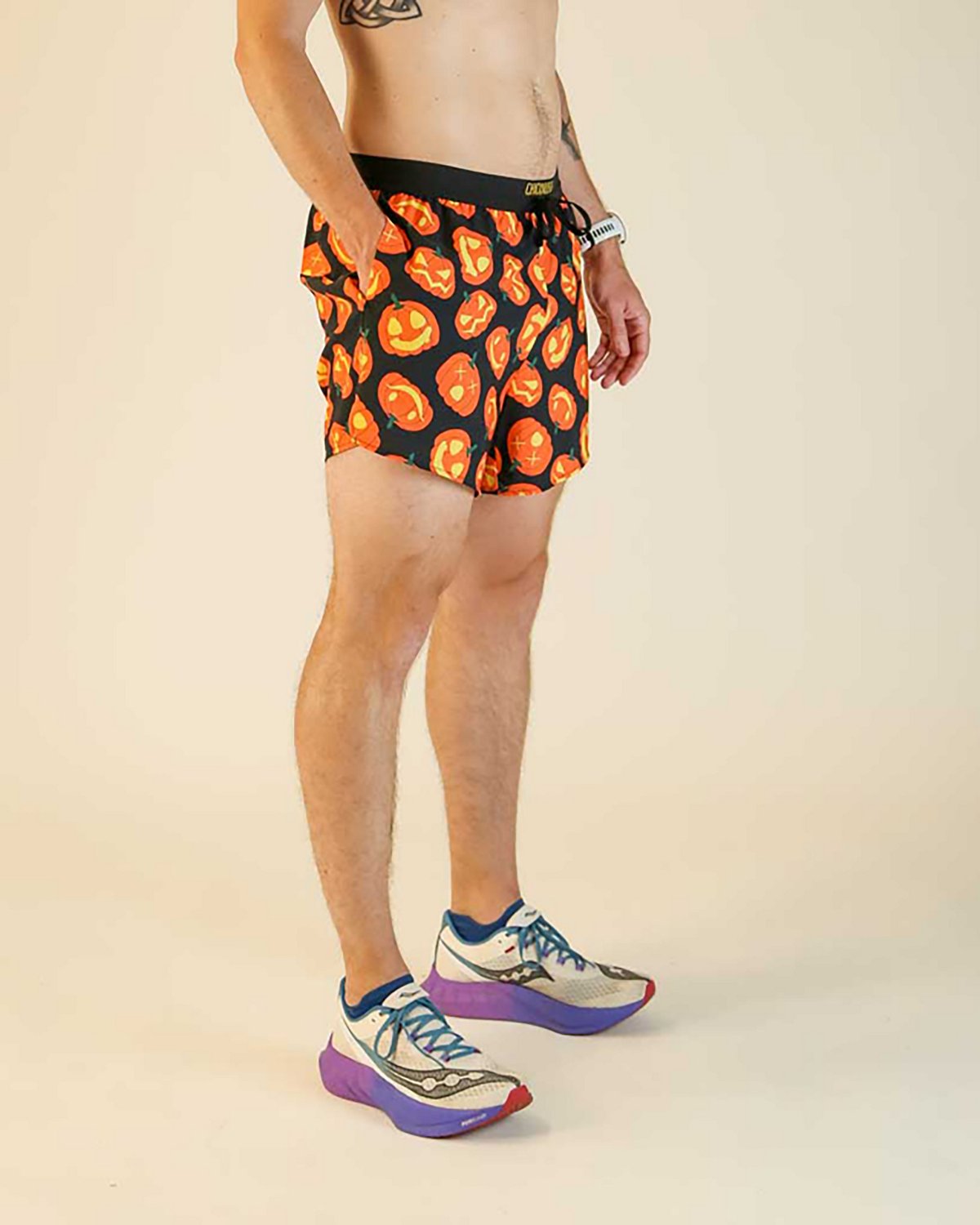 ChicknLegs Men's Pumpkins DS Running Shorts 5 In - view number 4