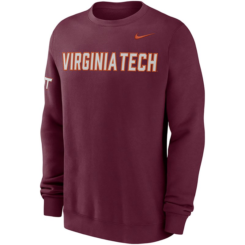 Nike Men's Virginia Tech Club Fleece Crewneck Sweatshirt Sweatshirt