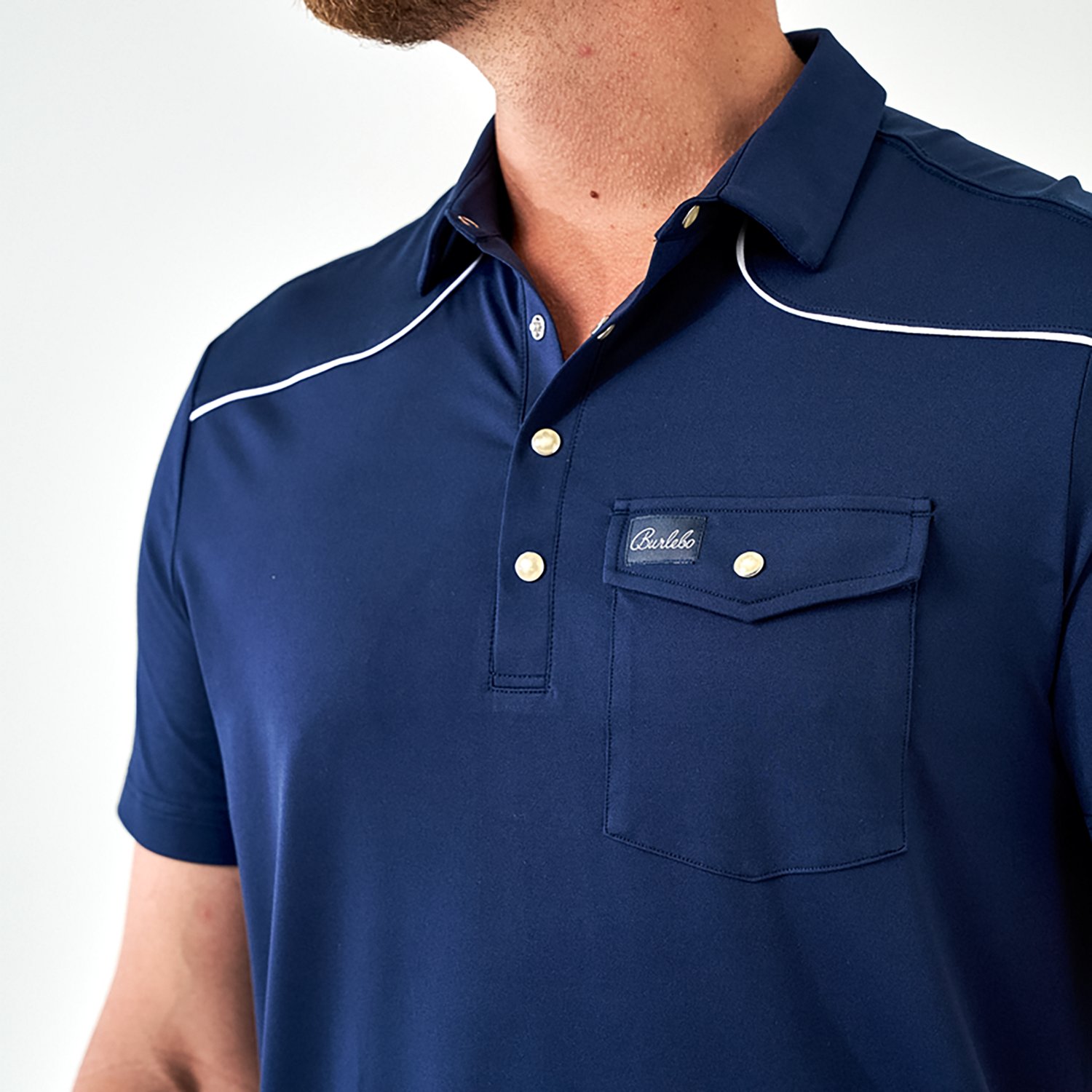 Burlebo Men's Peal Snap Performance Short Sleeve Polo Shirt - view number 3