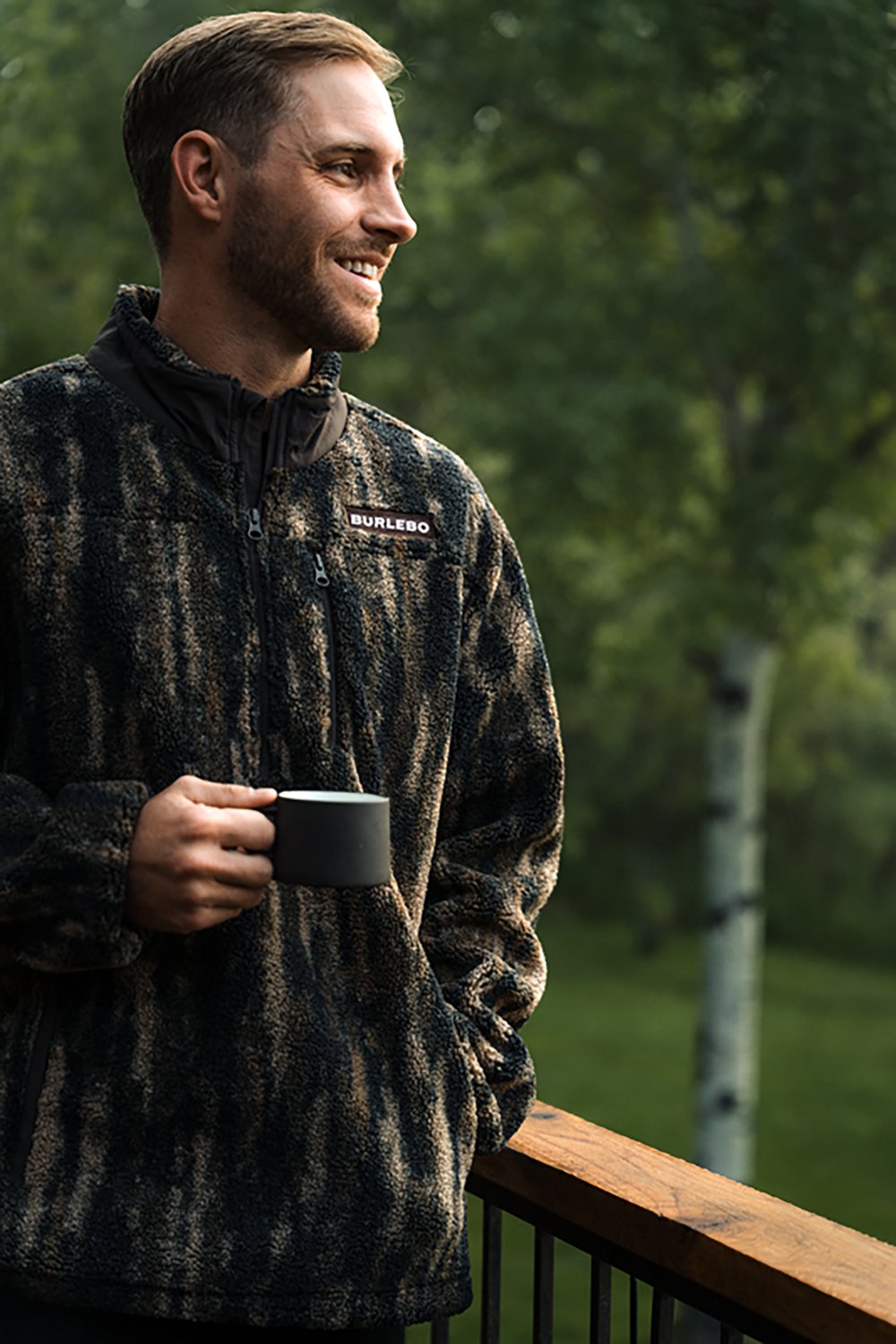 BURLEBO Men's Midland Camo Sherpa 1/4 Zip - view number 5