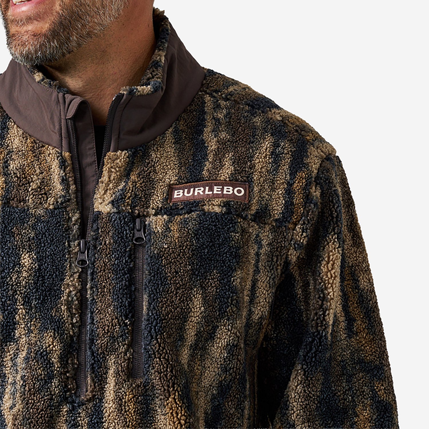 BURLEBO Men's Midland Camo Sherpa 1/4 Zip - view number 3