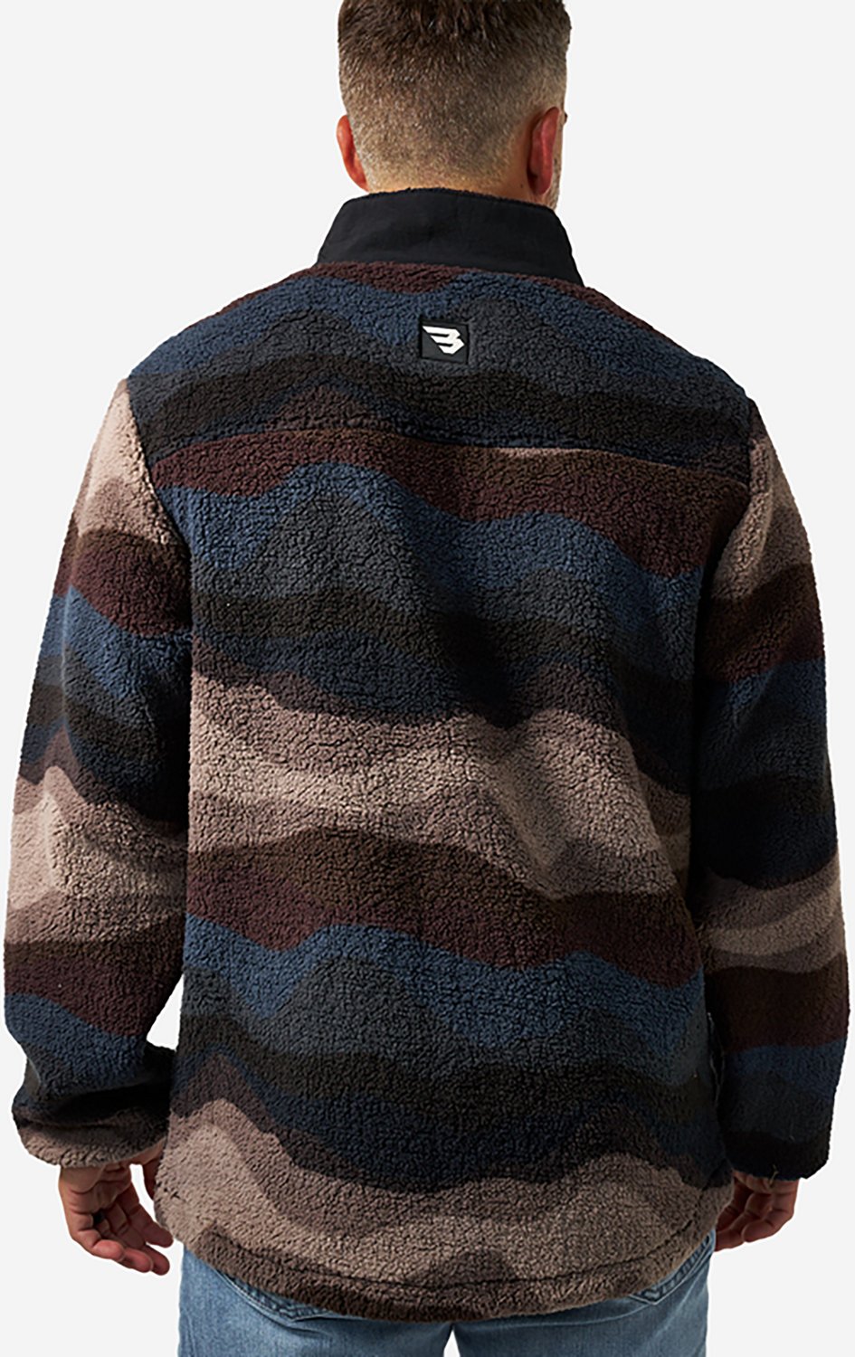 BURLEBO Men's Wave on Wave Mountain Fleece 1/4 Zip - view number 2
