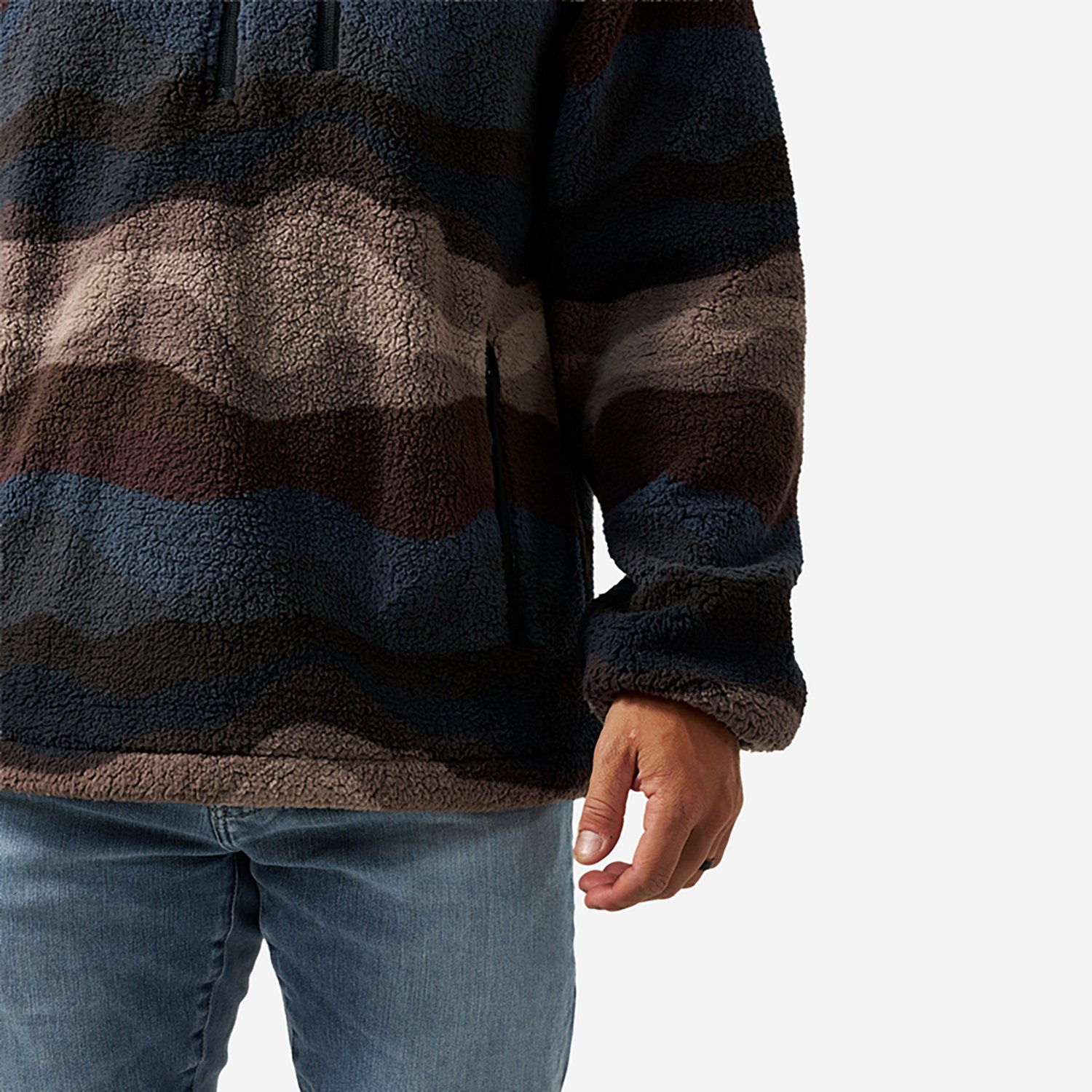 BURLEBO Men's Wave on Wave Mountain Fleece 1/4 Zip - view number 5