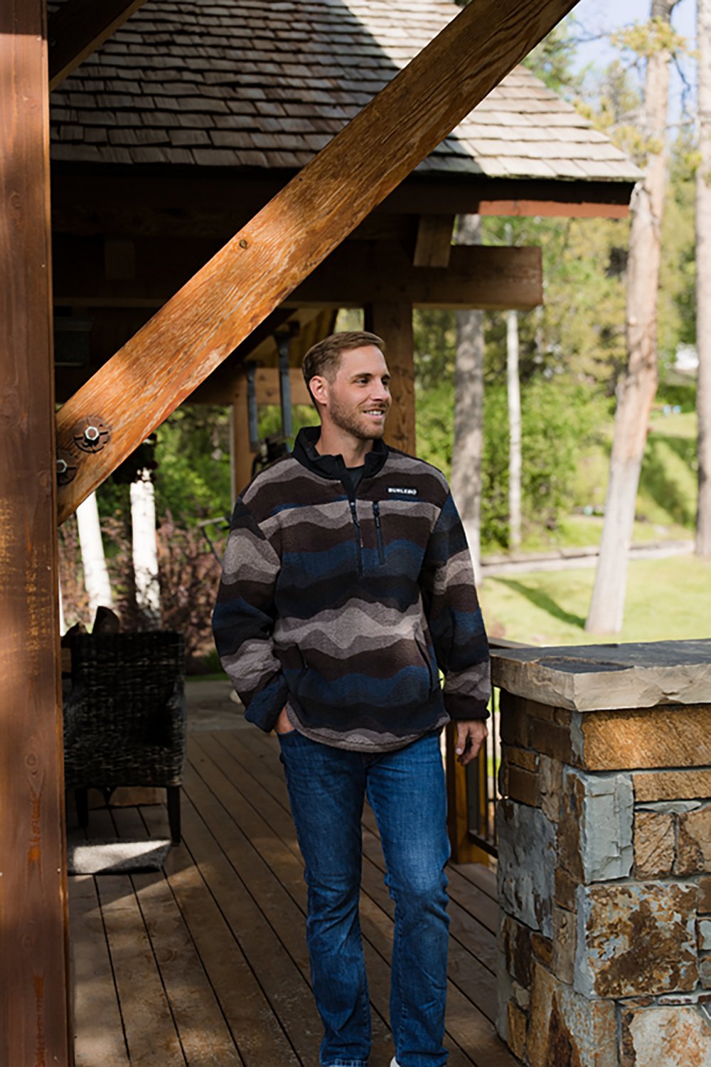 BURLEBO Men's Wave on Wave Mountain Fleece 1/4 Zip - view number 6